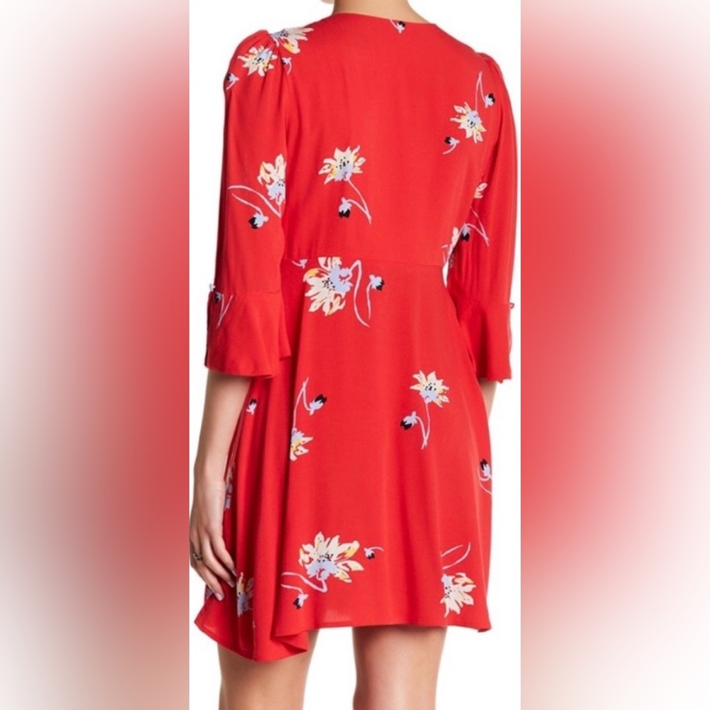 Free People NWT Time On My Side Red Floral Mini Dress - Picture 2 of 7